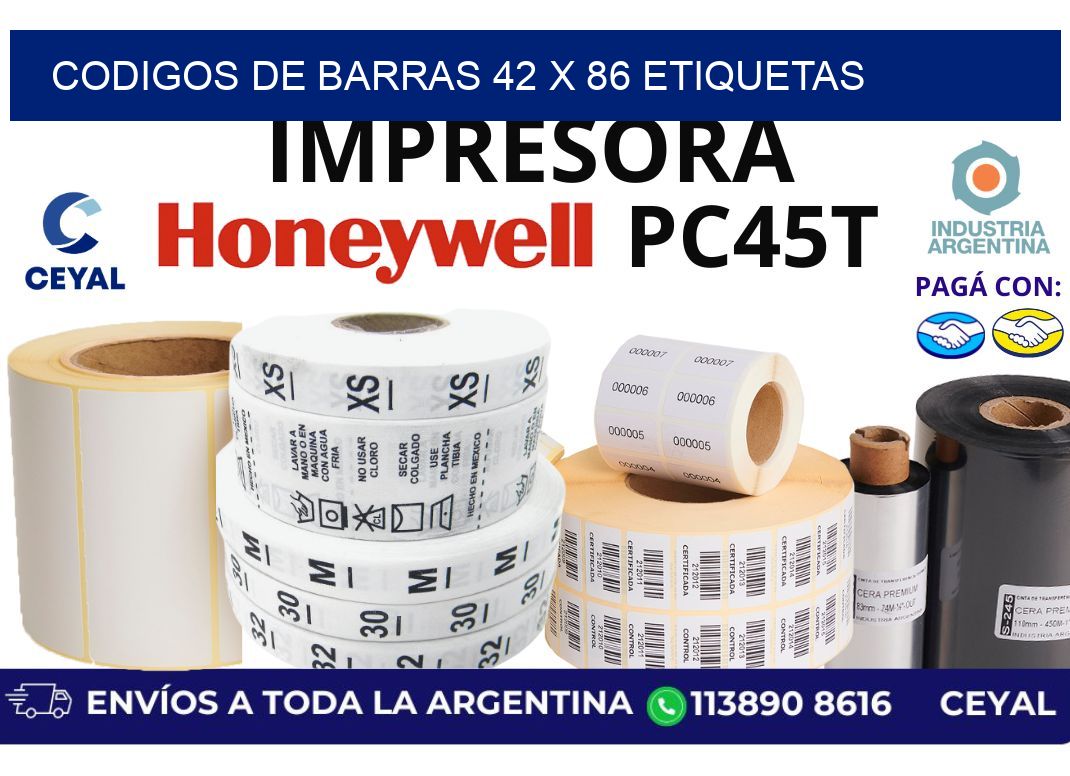 codigos de barras 42 x 86 etiquetas