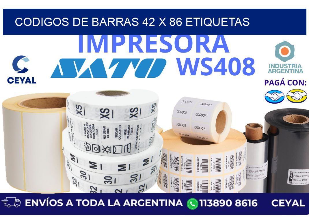 codigos de barras 42 x 86 etiquetas