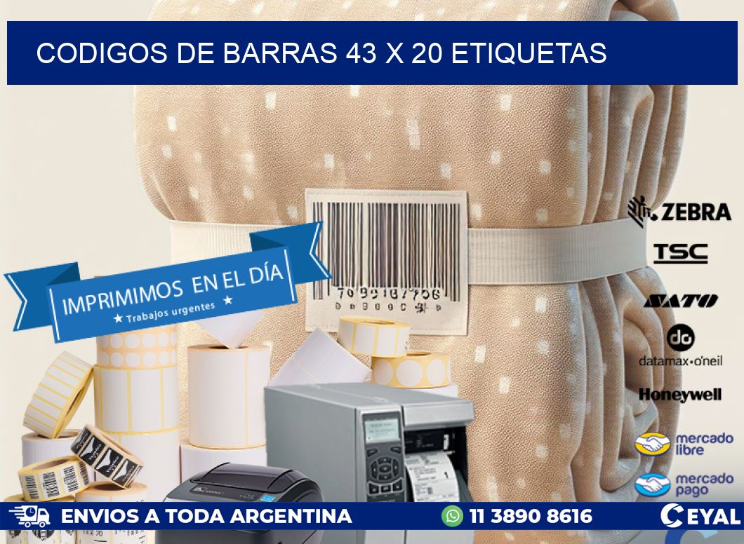 codigos de barras 43 x 20 etiquetas