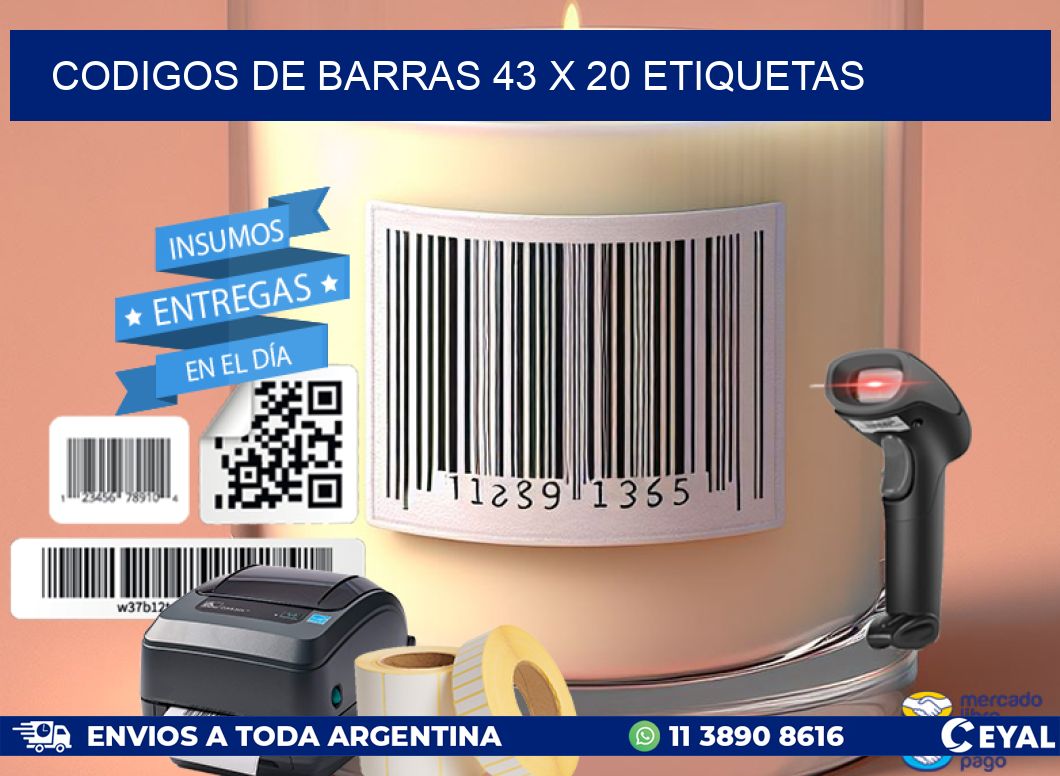 codigos de barras 43 x 20 etiquetas