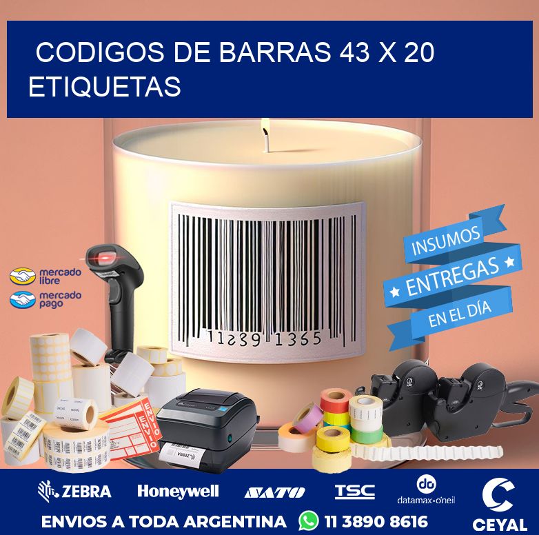 codigos de barras 43 x 20 etiquetas