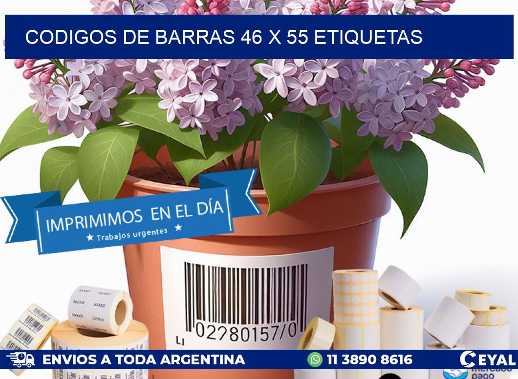 codigos de barras 46 x 55 etiquetas