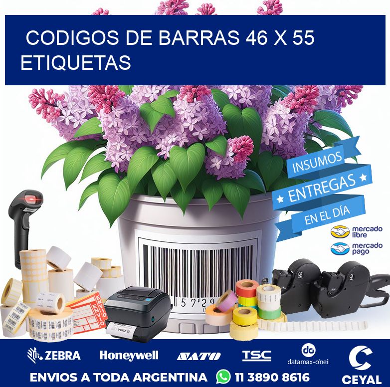 codigos de barras 46 x 55 etiquetas