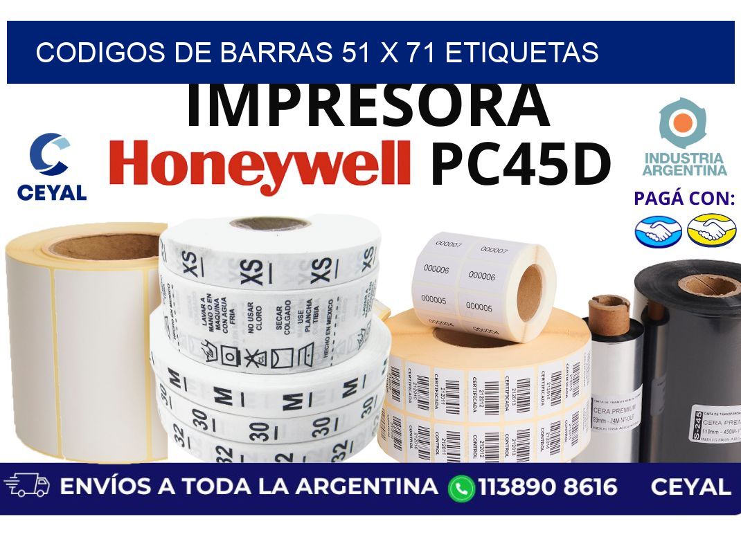 codigos de barras 51 x 71 etiquetas