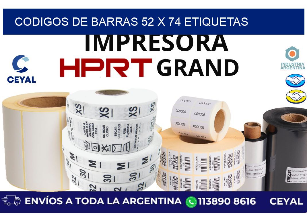 codigos de barras 52 x 74 etiquetas