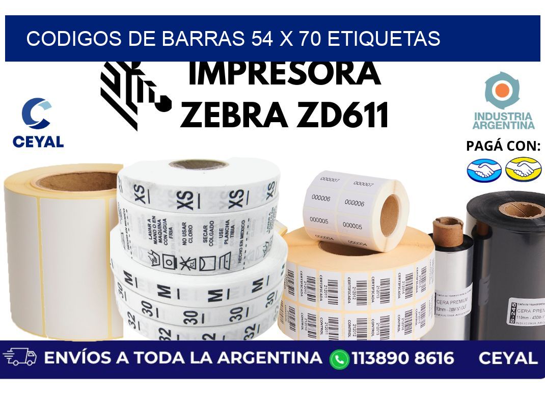 codigos de barras 54 x 70 etiquetas
