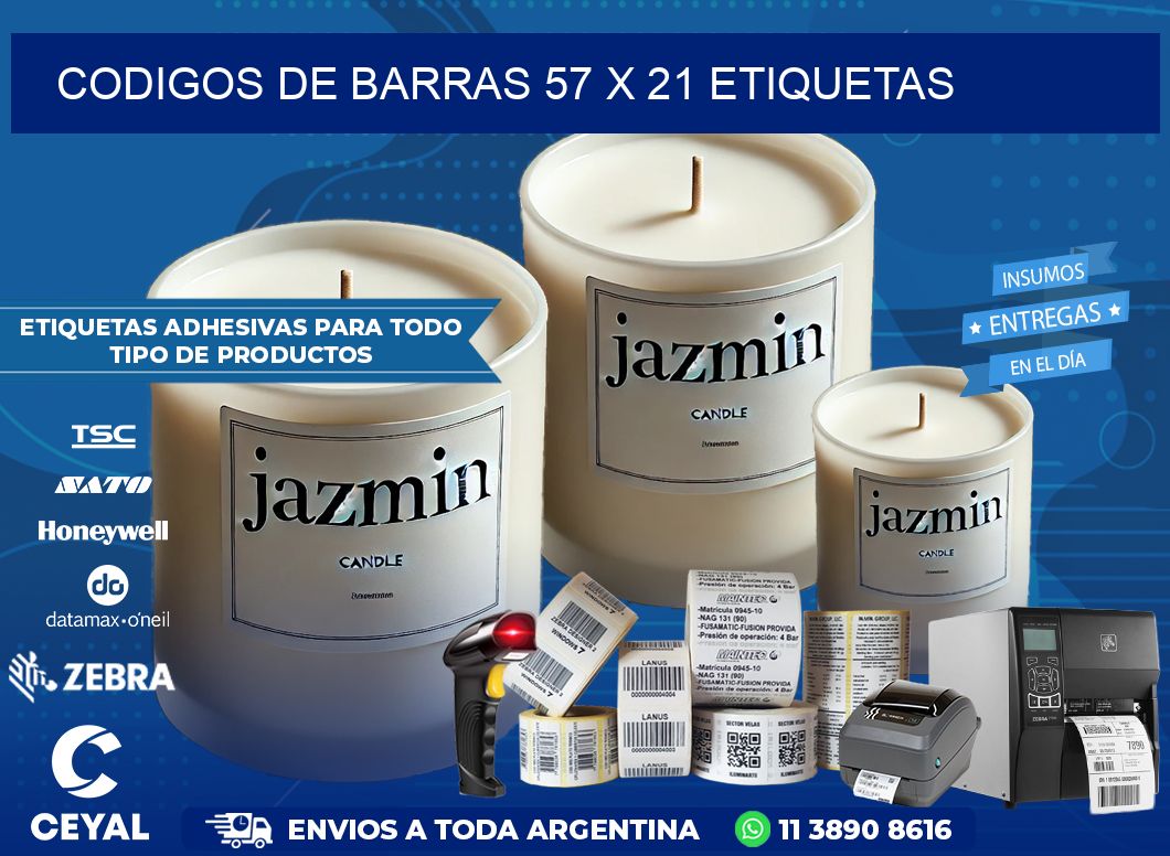 codigos de barras 57 x 21 etiquetas