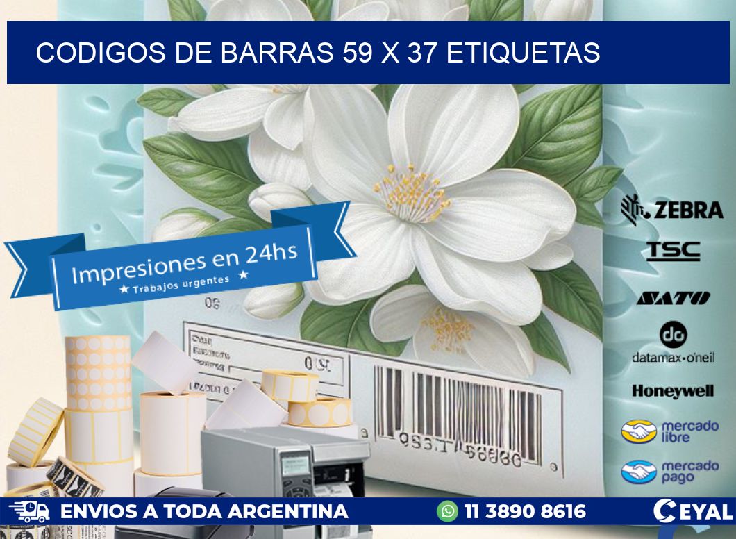 codigos de barras 59 x 37 etiquetas
