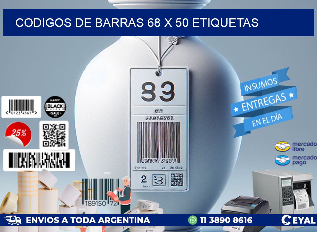 codigos de barras 68 x 50 etiquetas