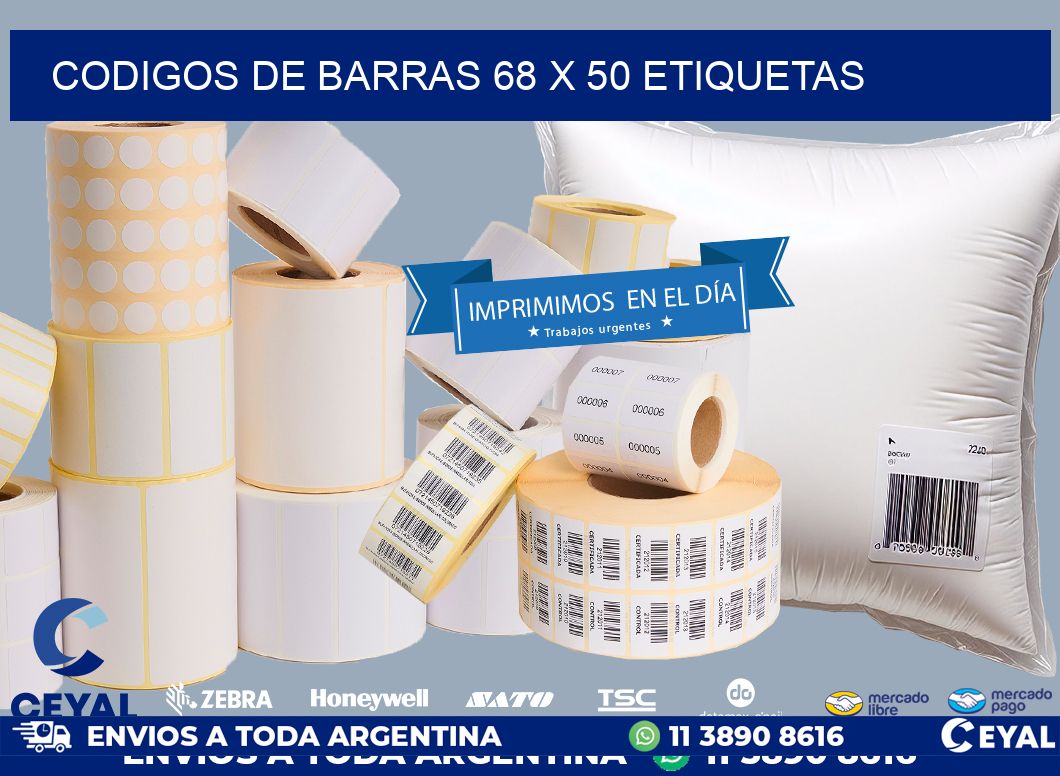 codigos de barras 68 x 50 etiquetas