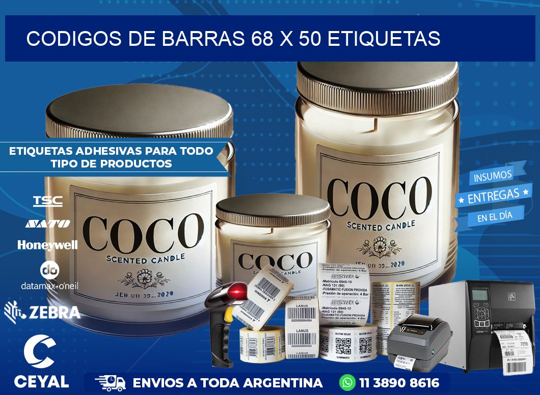 codigos de barras 68 x 50 etiquetas