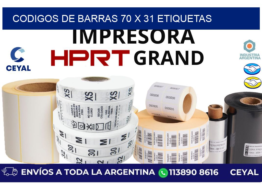 codigos de barras 70 x 31 etiquetas