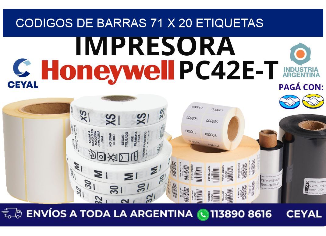 codigos de barras 71 x 20 etiquetas