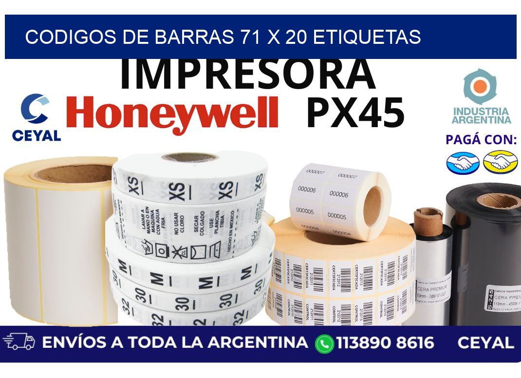 codigos de barras 71 x 20 etiquetas