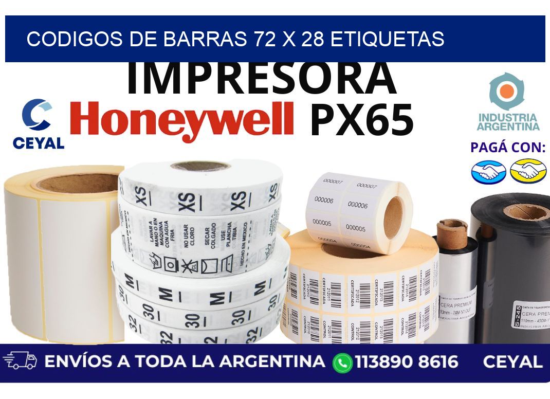 codigos de barras 72 x 28 etiquetas