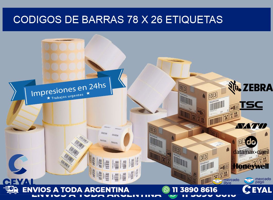 codigos de barras 78 x 26 etiquetas