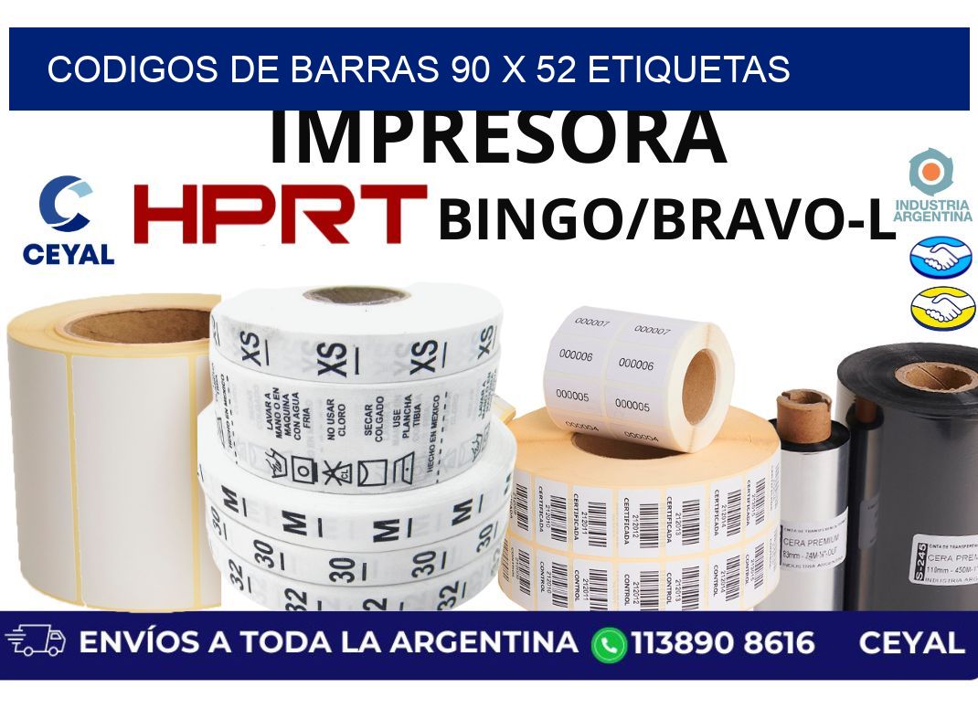 codigos de barras 90 x 52 etiquetas