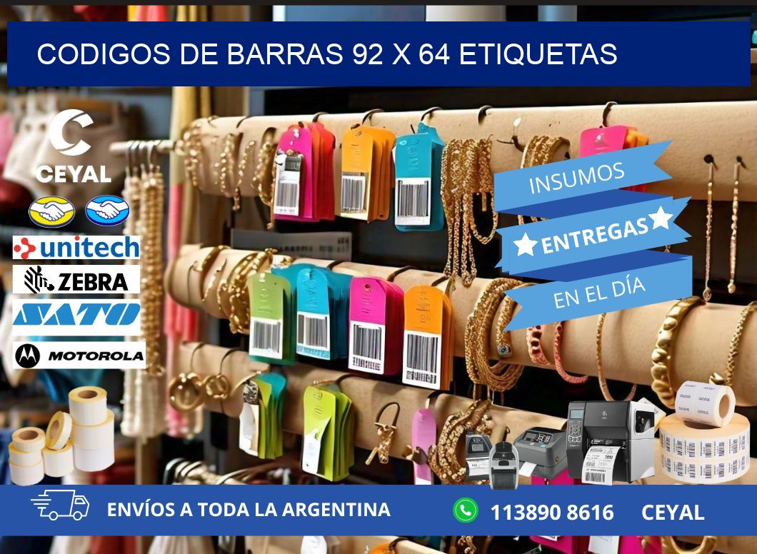 codigos de barras 92 x 64 etiquetas