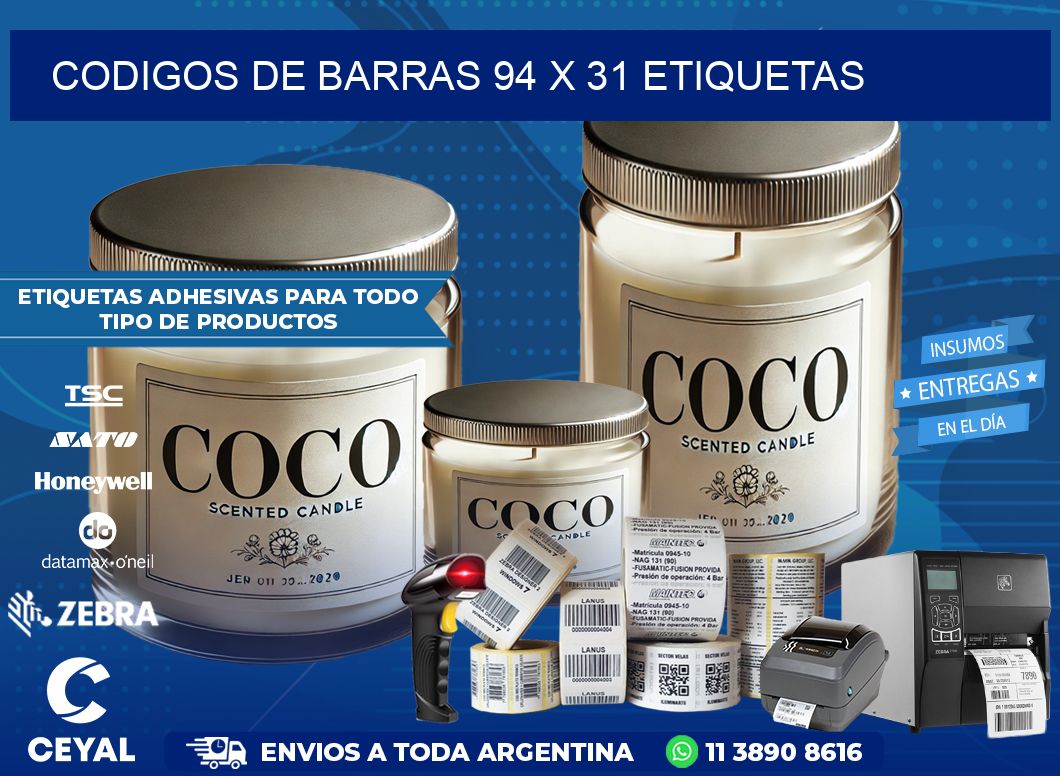 codigos de barras 94 x 31 etiquetas