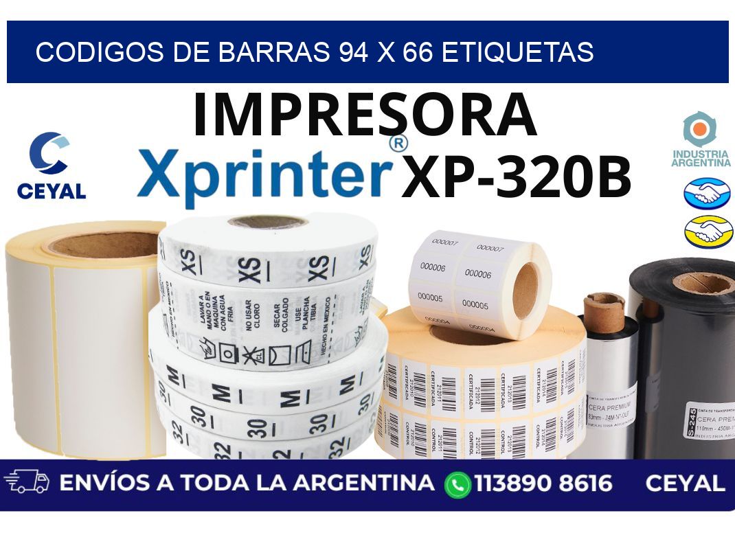 codigos de barras 94 x 66 etiquetas