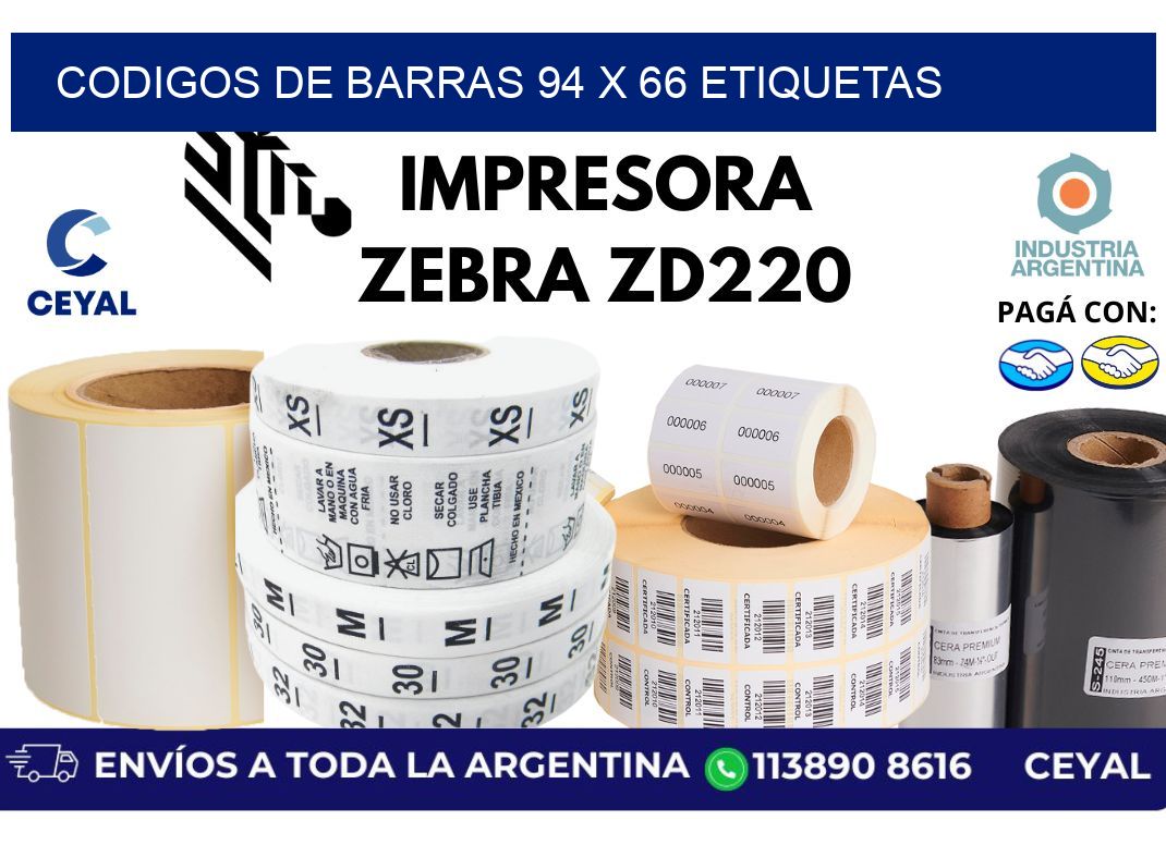 codigos de barras 94 x 66 etiquetas