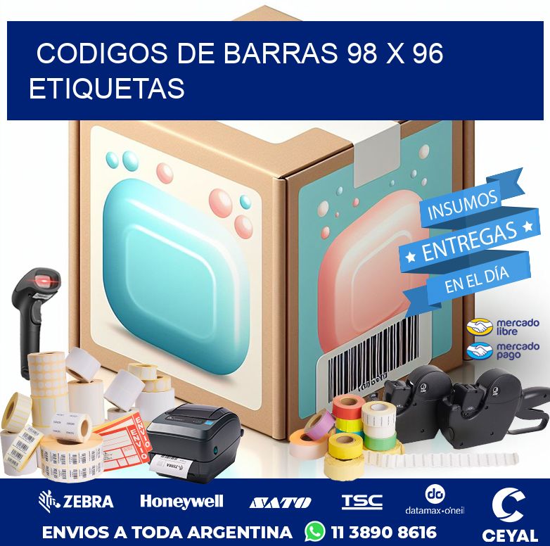 codigos de barras 98 x 96 etiquetas
