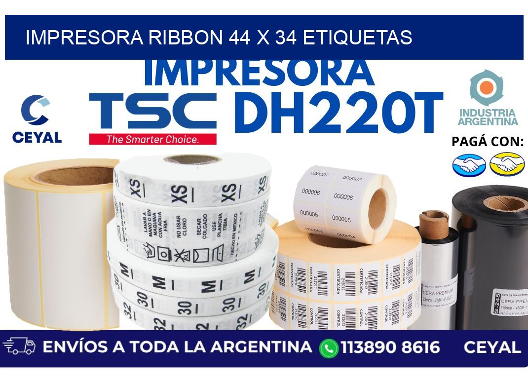 impresora ribbon 44 x 34 etiquetas