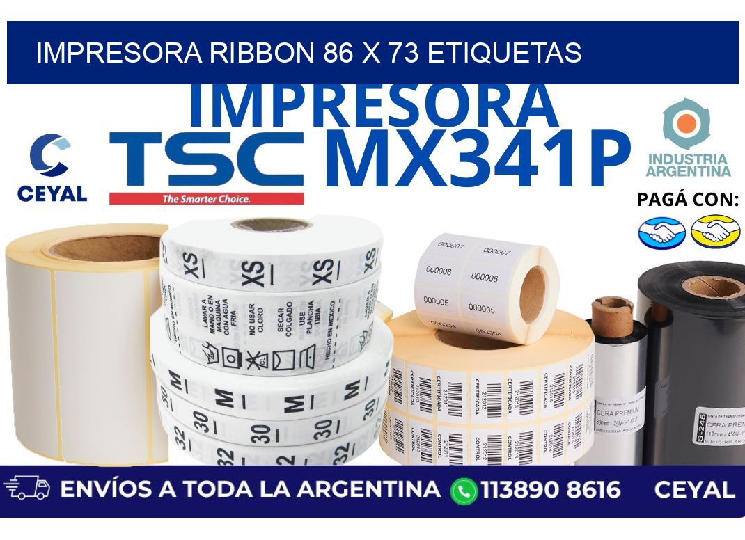 impresora ribbon 86 x 73 etiquetas