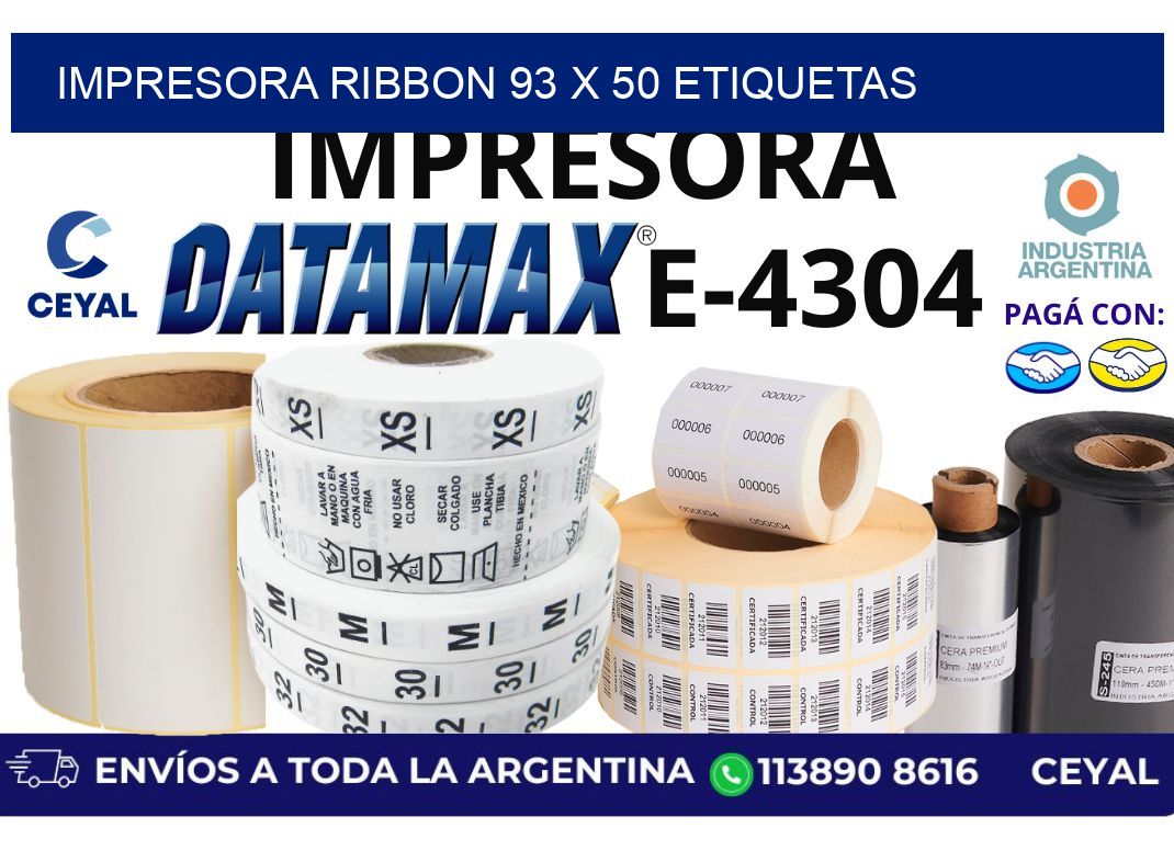 impresora ribbon 93 x 50 etiquetas