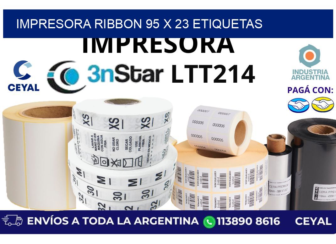 impresora ribbon 95 x 23 etiquetas