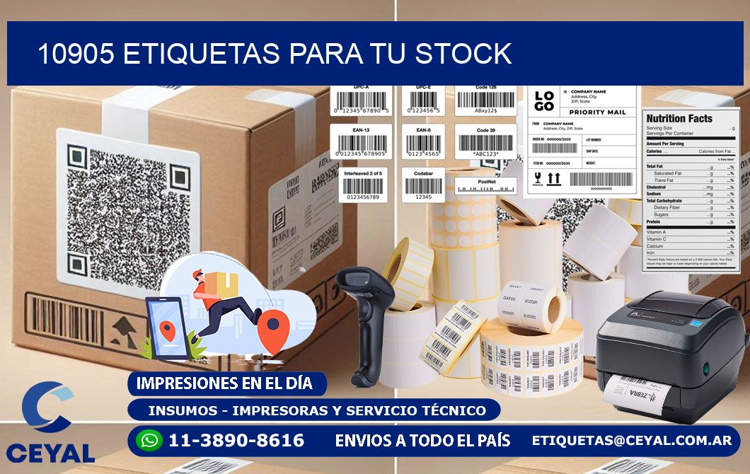 10905 etiquetas para tu stock