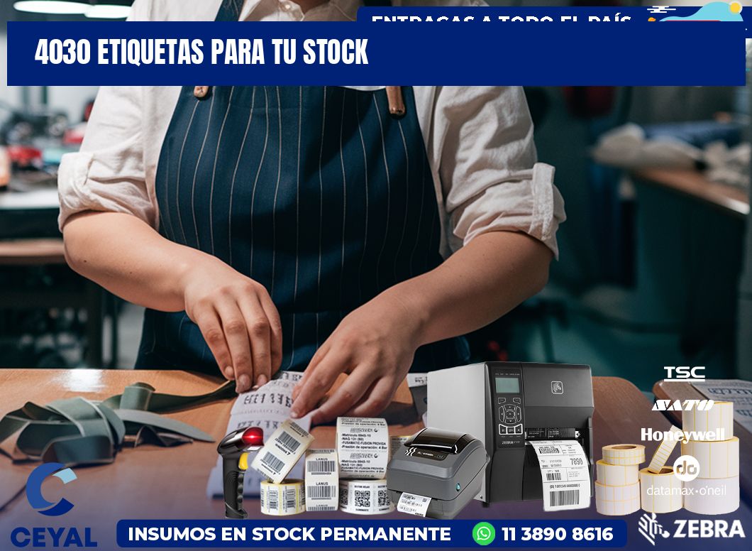 4030 etiquetas para tu stock