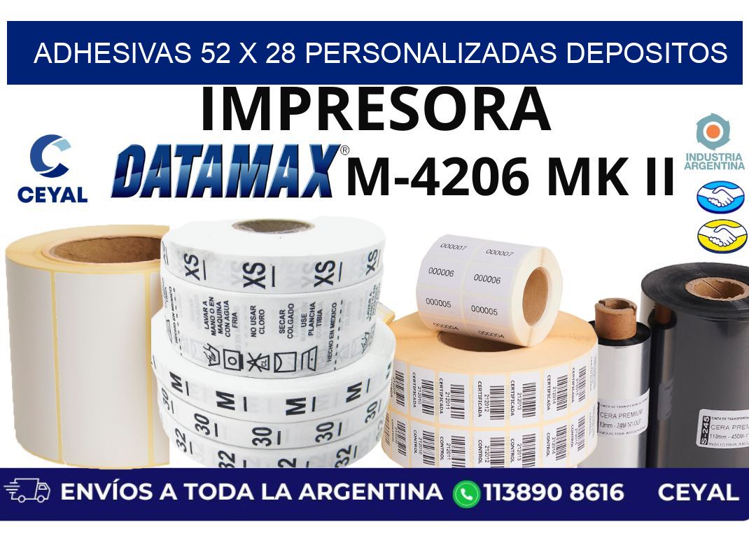 adhesivas 52 x 28 personalizadas depositos