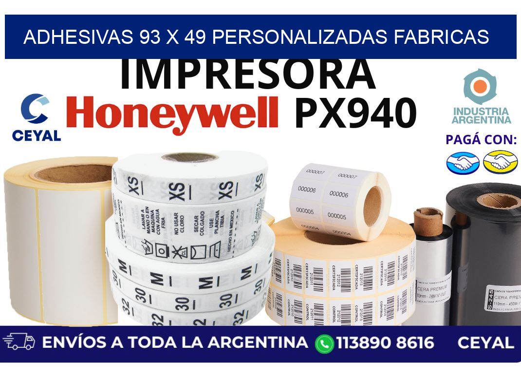 adhesivas 93 x 49 personalizadas fabricas
