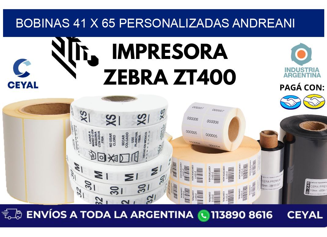 bobinas 41 x 65 personalizadas andreani