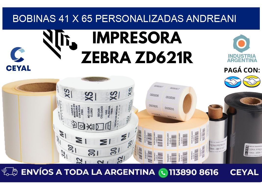 bobinas 41 x 65 personalizadas andreani