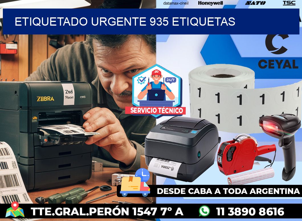 etiquetado urgente 935 etiquetas