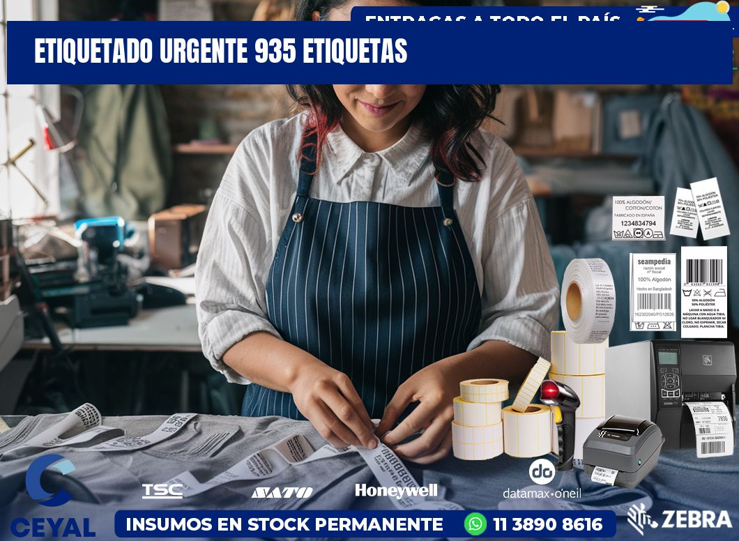 etiquetado urgente 935 etiquetas