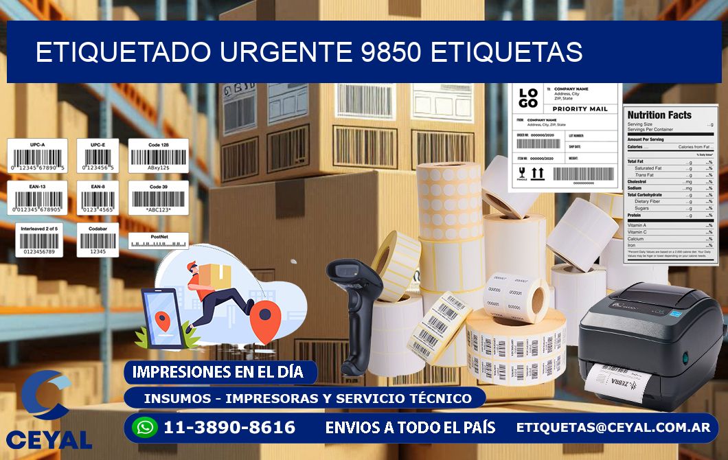 etiquetado urgente 9850 etiquetas
