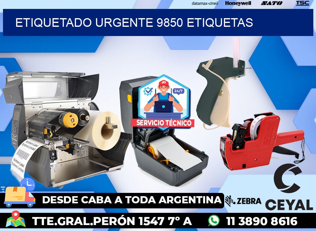 etiquetado urgente 9850 etiquetas