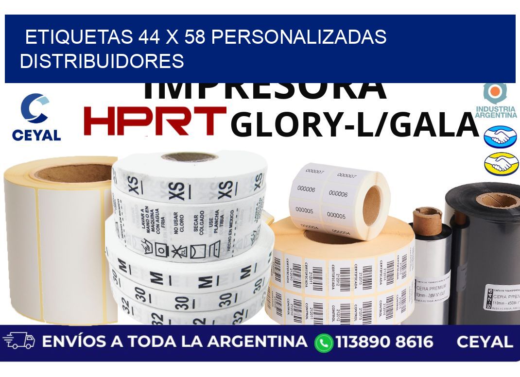 etiquetas 44 x 58 personalizadas distribuidores