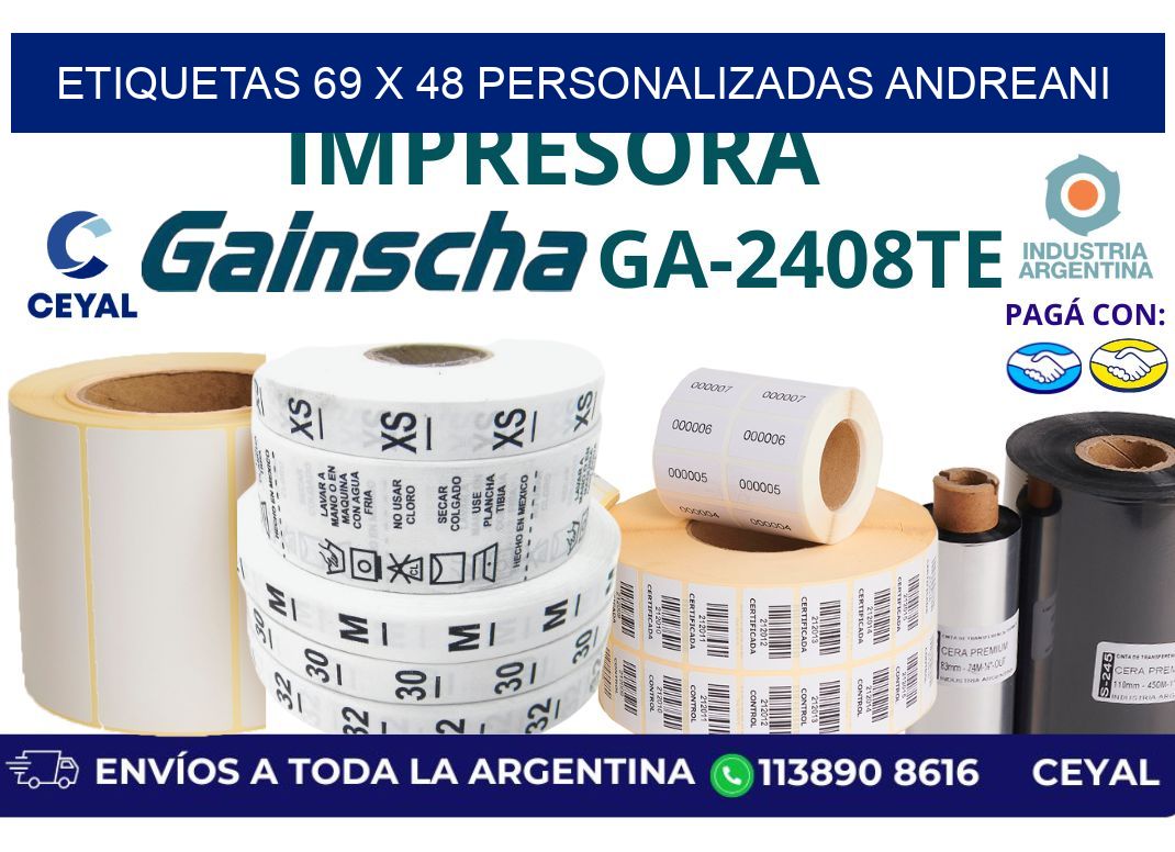 etiquetas 69 x 48 personalizadas andreani
