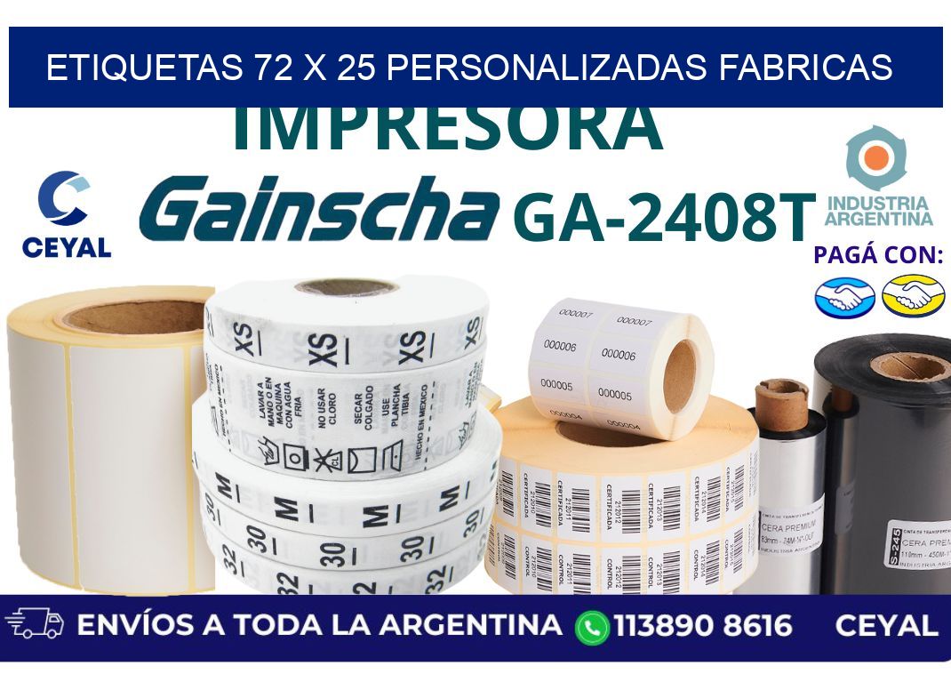 etiquetas 72 x 25 personalizadas fabricas