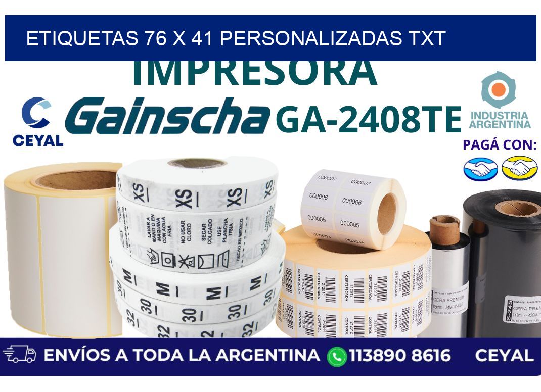 etiquetas 76 x 41 personalizadas txt
