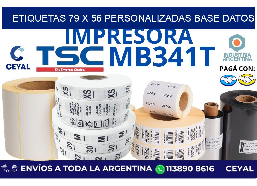 etiquetas 79 x 56 personalizadas base datos