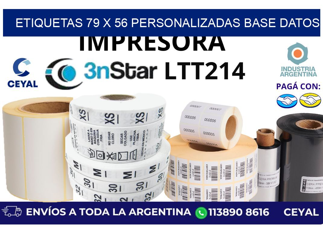 etiquetas 79 x 56 personalizadas base datos
