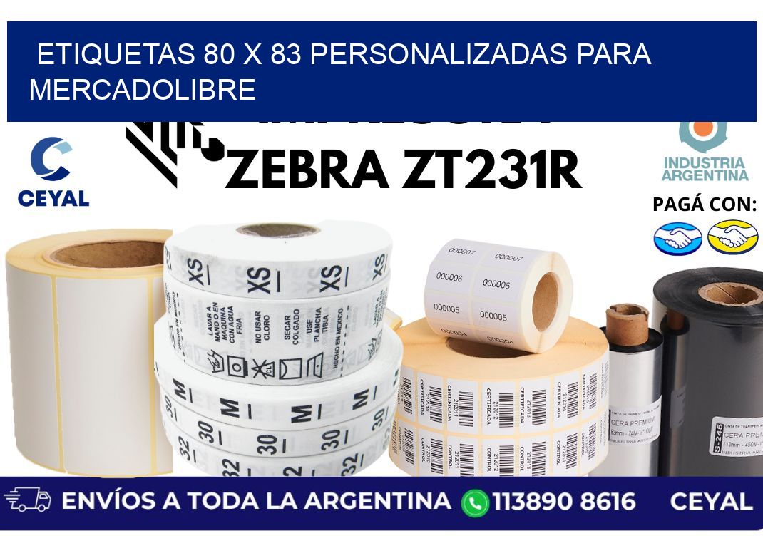 etiquetas 80 x 83 personalizadas para mercadolibre
