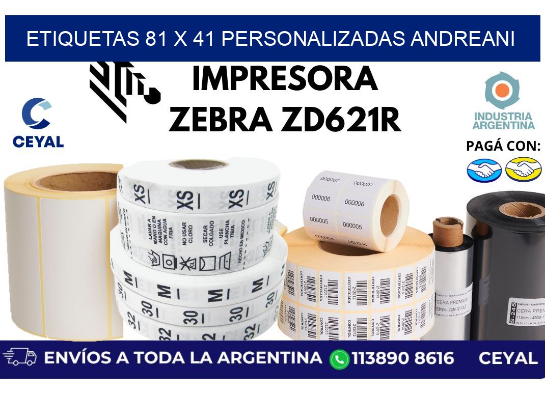 etiquetas 81 x 41 personalizadas andreani