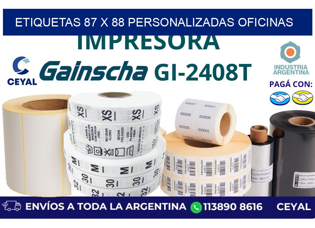 etiquetas 87 x 88 personalizadas oficinas