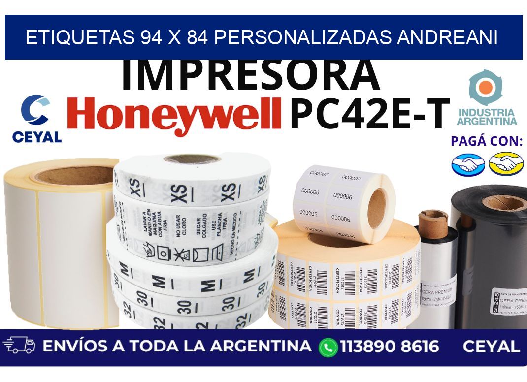 etiquetas 94 x 84 personalizadas andreani